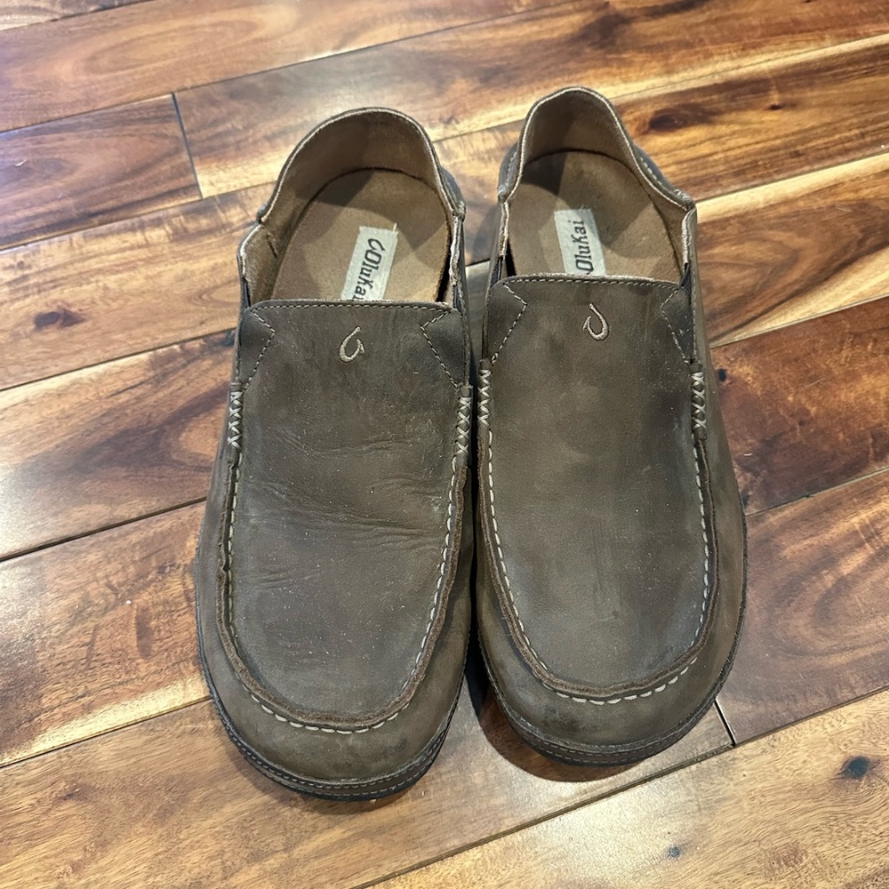 Olukai Men's Brown Moloa Loafers size 12 lightly used